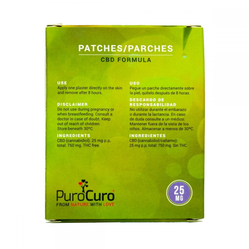 Caja de parches CBD de 25mg y con 30 parches individuales