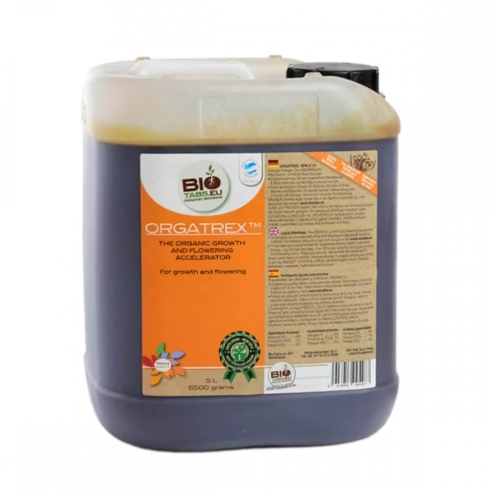 Orgatrex de Biotabs fertilizante envase de 5L.