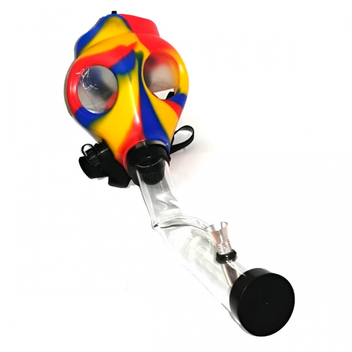 Máscara con pipa bong para marihuana modelo psicodelico.