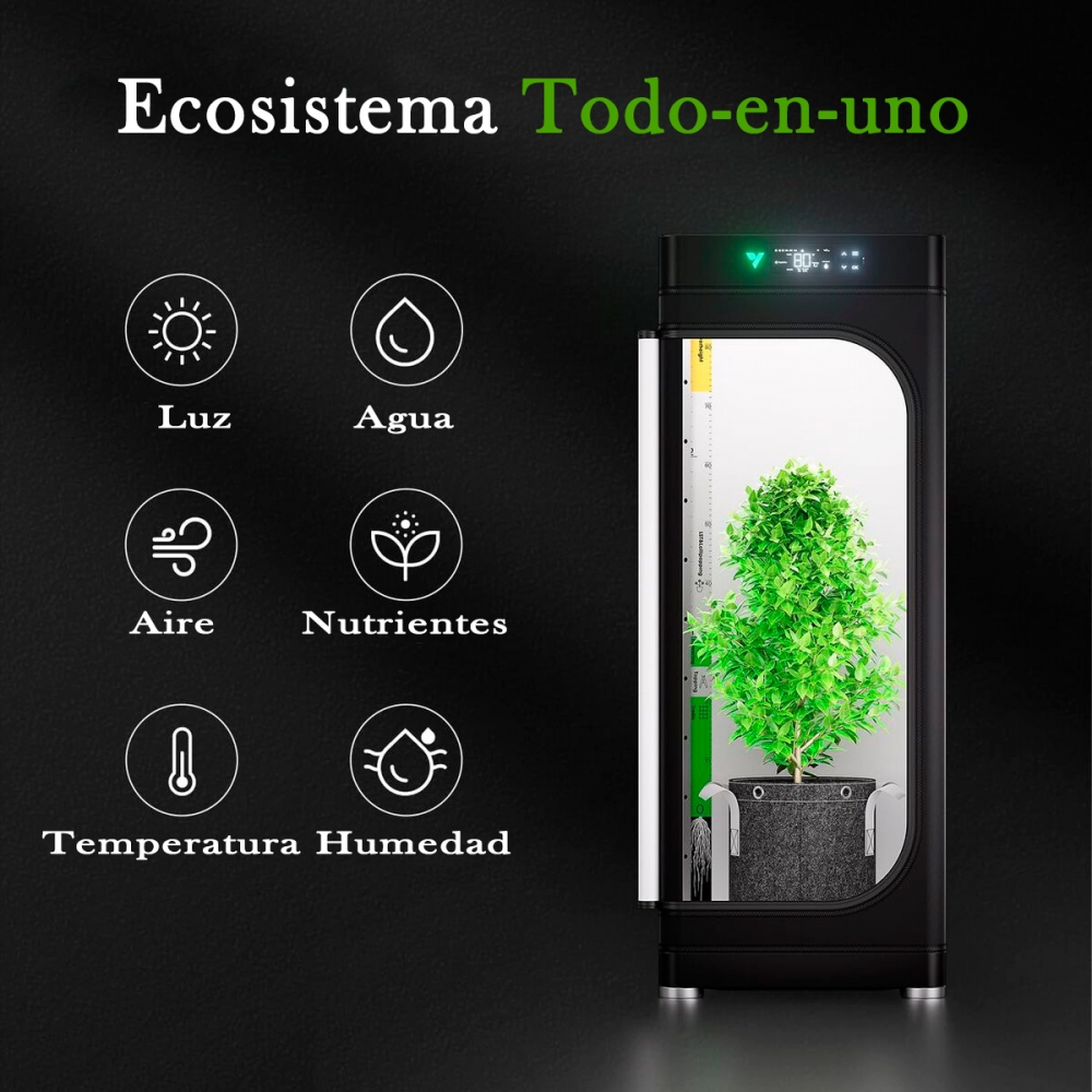 Control del clima automatizado con el armario Vgrow de Vivosun.