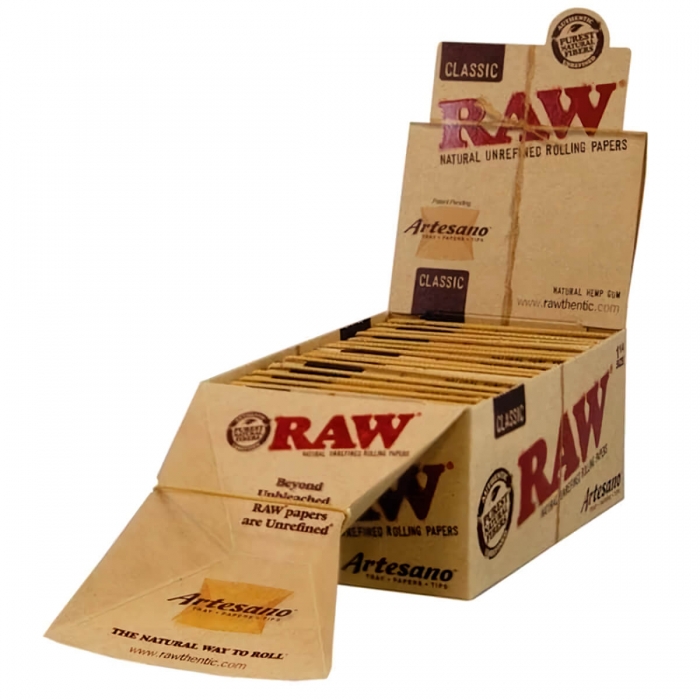Papel RAW Artesano Classic de 1/4, caja.