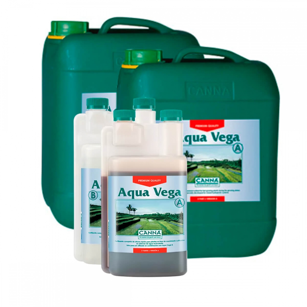 Aqua Vega A+B de Canna, abono de crecimiento para hidropónico.