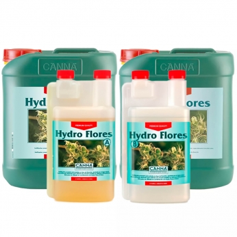 Hydro Flores A+B Agua Blanda diferentes formatos.