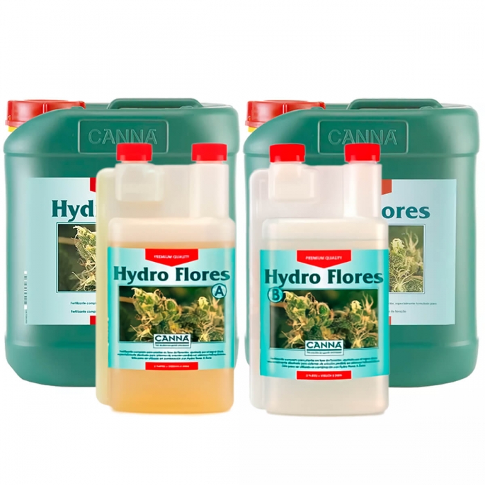 Hydro Flores A+B Agua Blanda diferentes formatos.