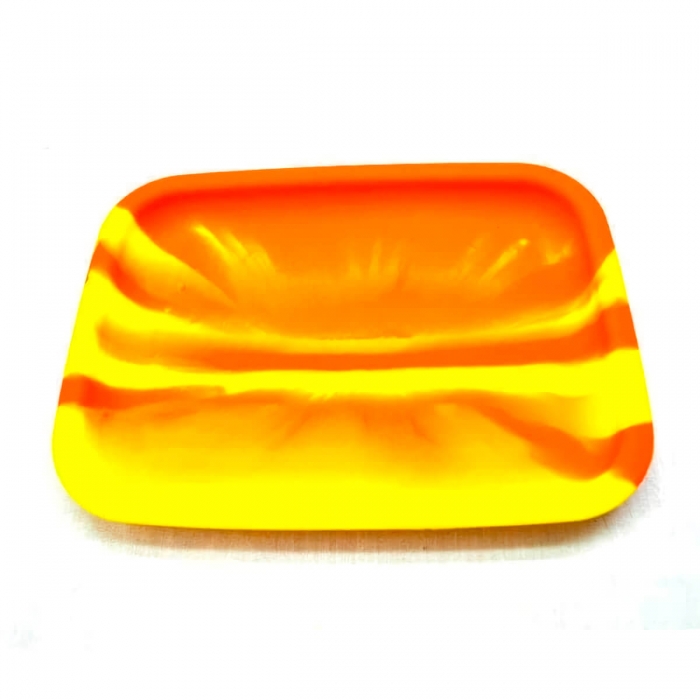 Bandeja de silicona para extracciones de marihuana. Naranja y amarilla.