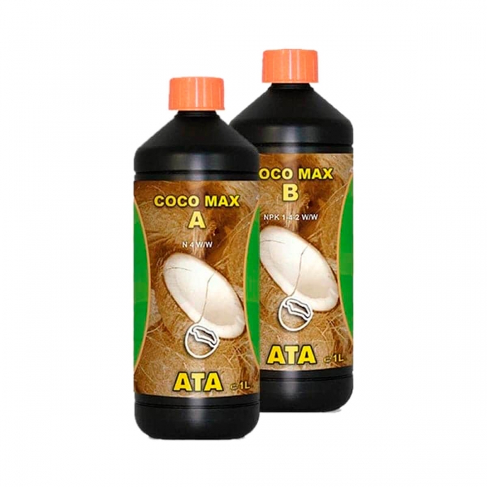 ATA Coco Max A + B de Atami - Abono de crecimiento y floración para marihuana en fibra de coco, envase de 1L.
