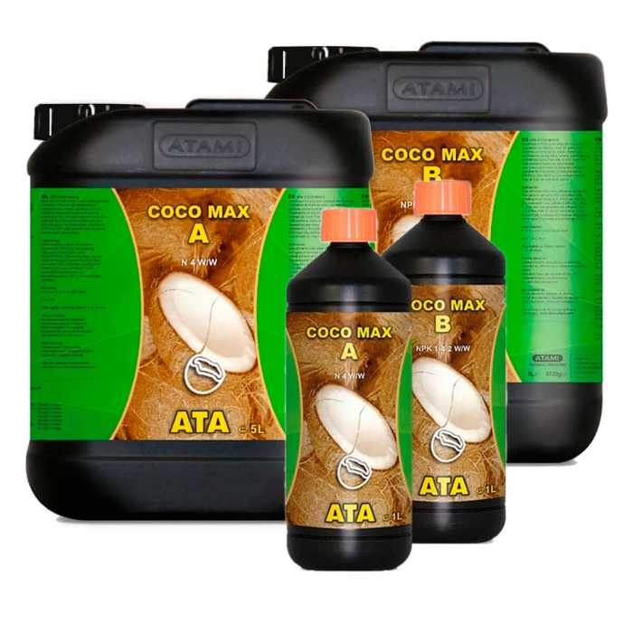 ATA Coco Max A + B de Atami - Abono de crecimiento y floración para marihuana en fibra de coco, diferentes formatos.