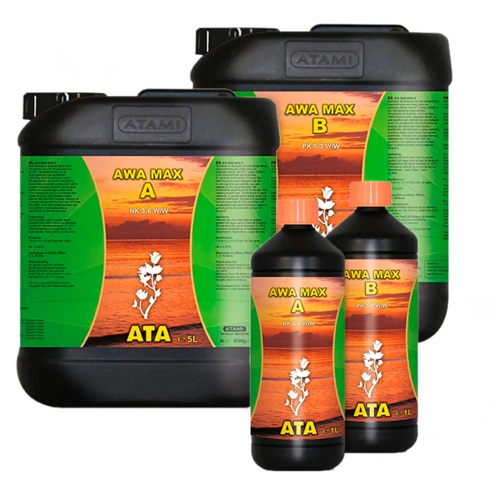 ATA AWA Max A + B de Atami - Abono de floración para marihuana en cultivo hidropónico, diferentes formatos.