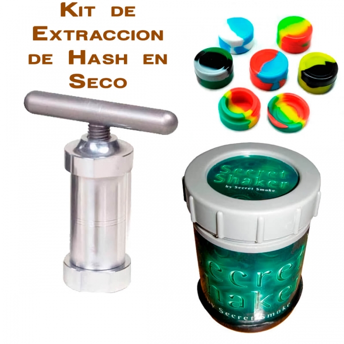 Kit de extracción y prensado de hachís en seco.