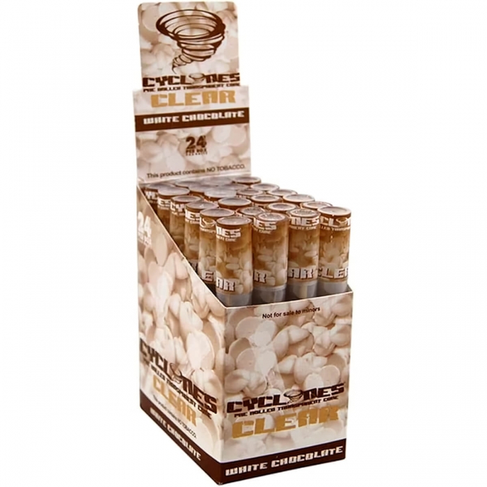Conos Cyclones Transparentes chocolate, caja.