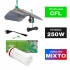 Kit CFL Pure Light crecimiento y floración Green Power 250w con reflector Maxi.