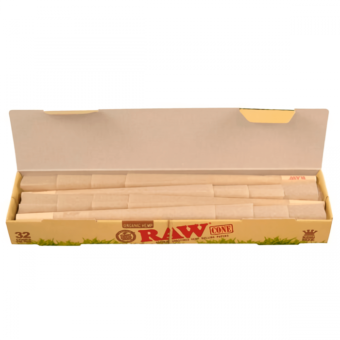RAW Cone Organic King Size de 32 unidades abierta.