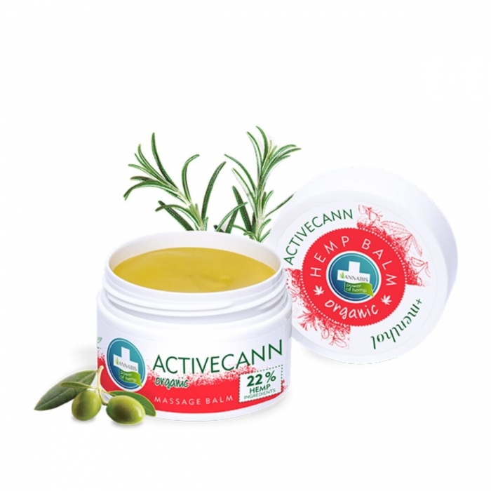 Crema CBD Activecann organic  Mentol de Annabis, bote abierto.