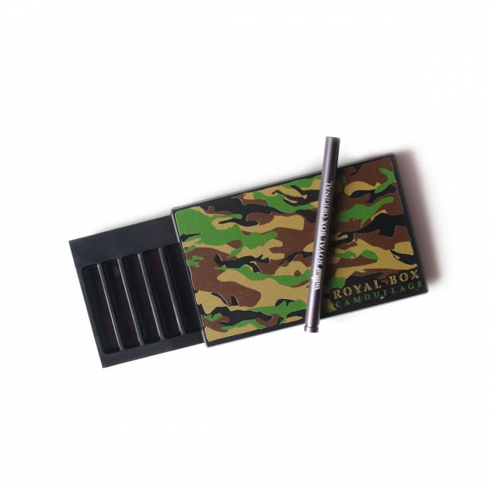 Royal Box camuflaje. Caja Dosificador y esnifador, abierta.