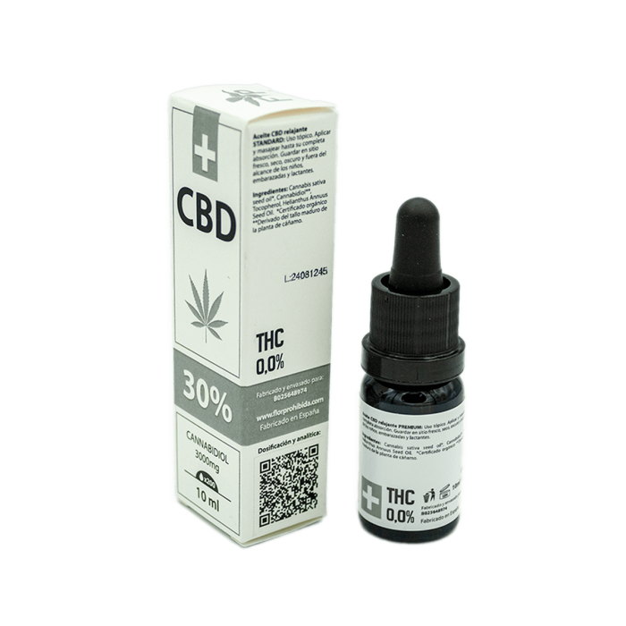 Aceite de CBD Standart aislado de la marca FP. Concentración de CBD del 10%. Especificaciones.