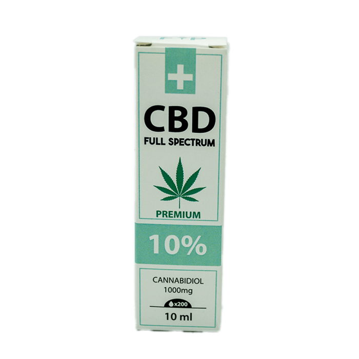 Aceite CBD Purificado Full Spectrum Premium, caja del 10%.