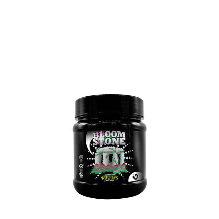 Potenciador de floración Bloom Stone The Witchers Potion de Cannaboom, envase de 150g.