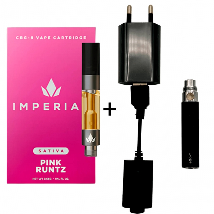 Vape + Cartucho 1ML CBG9 40% vaporizador portátil pink runtz.