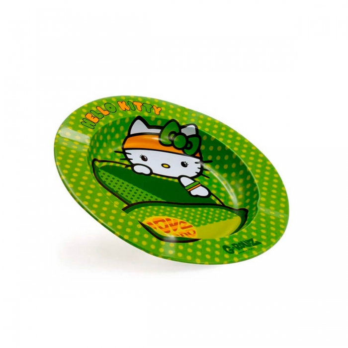 cenicero metálico Hello Kitty Aguacate de 13,5 cm para fumador, perspectiva.