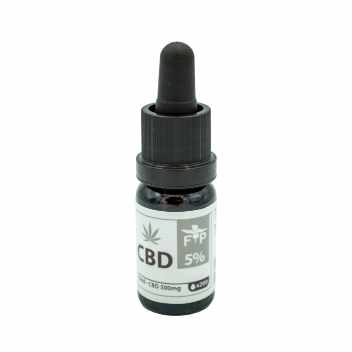 Aceite de CBD Standart aislado de la marca FP. Concentración de CBD 5%. Envase de 10ml.