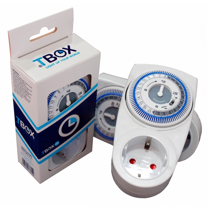 Temporizador analógico Tempo Box para productos electrónicos.