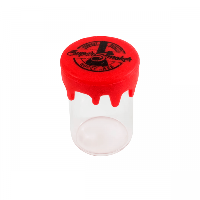 Bote para guardar concentrados Honey Jars de Super Smokers. bote rojo.