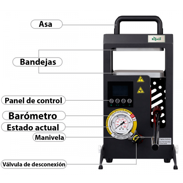 PRENSA ROSIN 10 TONELADAS 2.0 + BAROMETRO (LTQ)