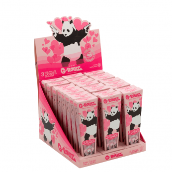 Conos de color rosa para rellenar. Papel de liar de color rosa pre liado en forma de cono. Envases de 3 unidades.
