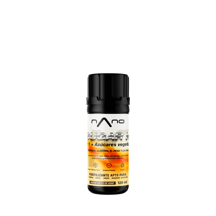 Fertilizante para plantas Sugar K de Nano, formato de 120 ml.