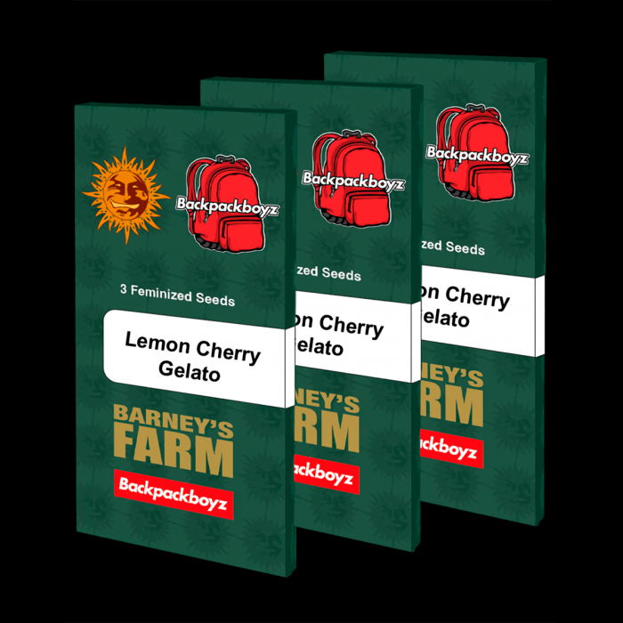 Semillas de marihuana Feminizadas Lemon Cherry Gelato de Barney's Farm Seeds, blister.