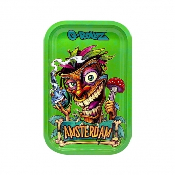 Bandeja de liar metálica, pequeña Tiki Amsterdam de G-Rollz