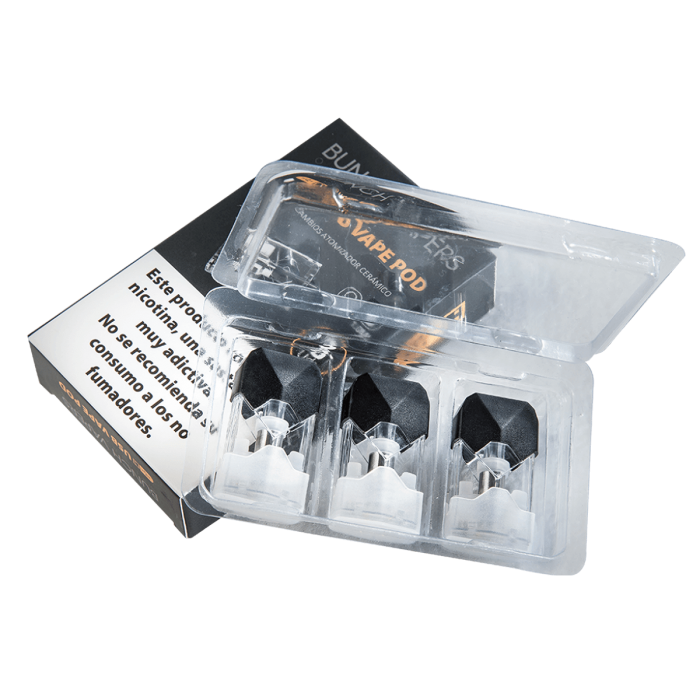 Cartuchos de repuesto para Bunch Vapers de 3 unidades 1ml.