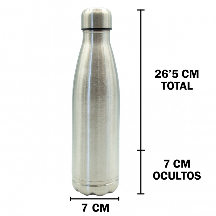 Medidas de la botella metálica de ocultación para esconder objetos