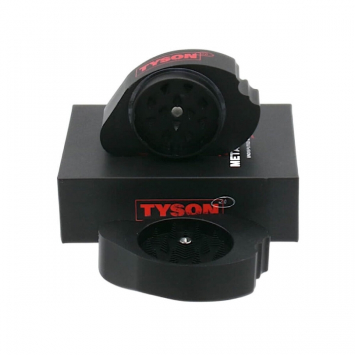 Grinder metálico Mike Tyson 2.0 de 2 partes para picar marihuana, con caja.