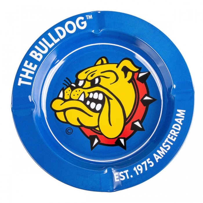 Cenicero metálico The Bulldog Azul Original Redondo