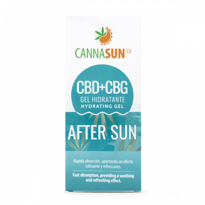 Crema After Sun en gel con CBD y CBG Cannasun de Plant Of Life, 250ml en su caja.