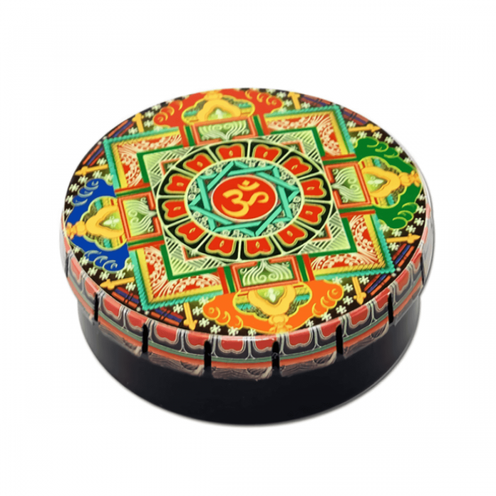 Lata Click Clack de 5,5 cm Modelo Paisley Weed Mandala OM.