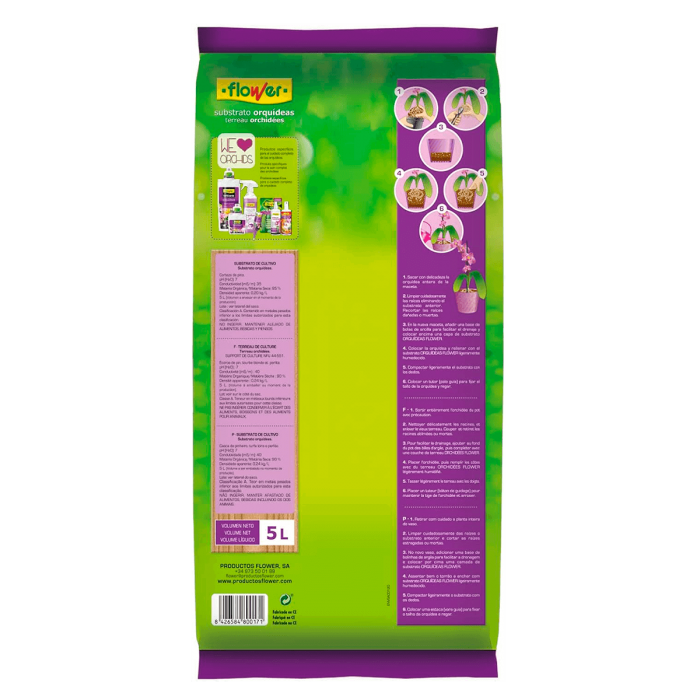 Sustrato de alta calidad para orquideas Flower de 5L.