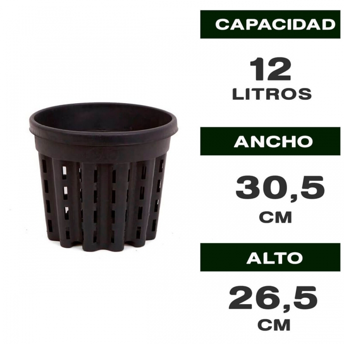 Maceta para cultivo hidropónico Ercole de 12L de capacidad.