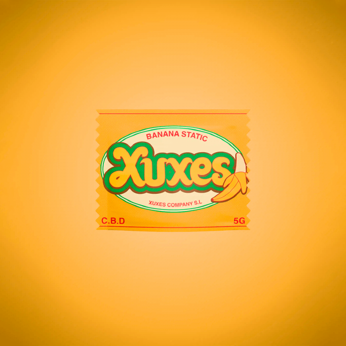 Hash CBD Banana Static de la marca Xuxes, envase.