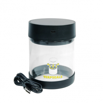 Bote de Cristal Terpseals de 600ml con tapa digital de control, para preservar terpenos.