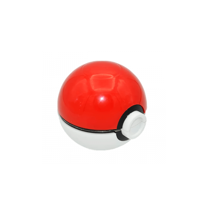 Grinder pokeball para marihuana con forma de bola Pokémon, perspectiva.