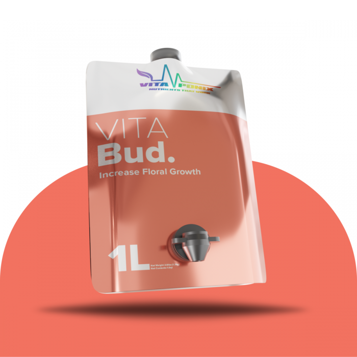 Fertilizante para floración Vitabud de Vitaponix para cultivo.