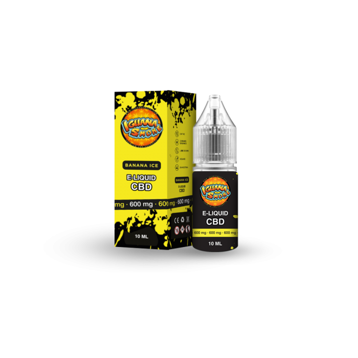 Líquido de CBD con aroma Banana Ice. Envase de 10ml y 600mg de CBD