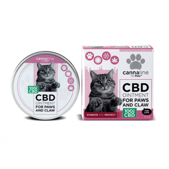 Ungüento CBD para Gatos, patas y garras de 100mg 30ml Cannaline for pets.