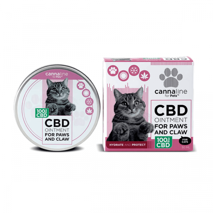 Ungüento CBD para Gatos, patas y garras de 100mg 30ml Cannaline for pets.
