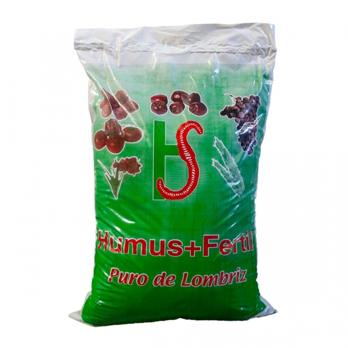 Humus puro de Lombriz Humus+Fertil | Saco de 25 kilos / 40 litros