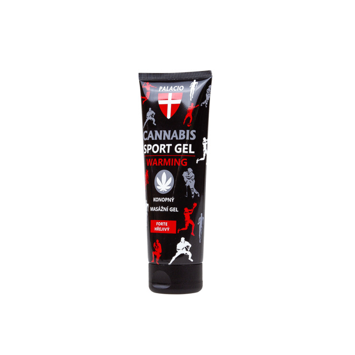 Gel de masaje CBD Sport Forte efecto calor de Palacio 200ml, envase.