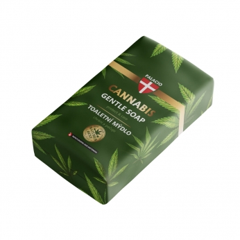 Jabón suave con Aceite de cáñamo para la piel de la marca Palacio, pastilla de 100g.