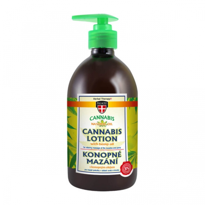 Loción con aceite de cannabis.
